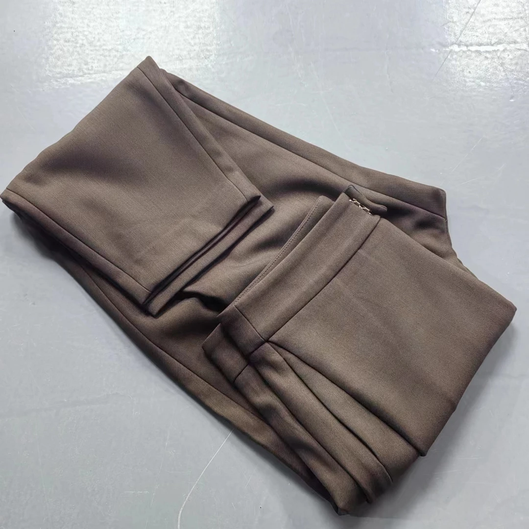 【南油玲姐】咖色净色休闲裤89066
