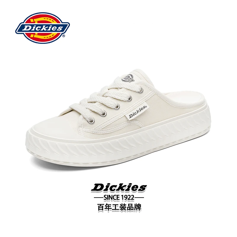 Dickies一脚蹬新款帆布鞋男休闲小白鞋秋冬透气男鞋ins百搭情侣鞋
