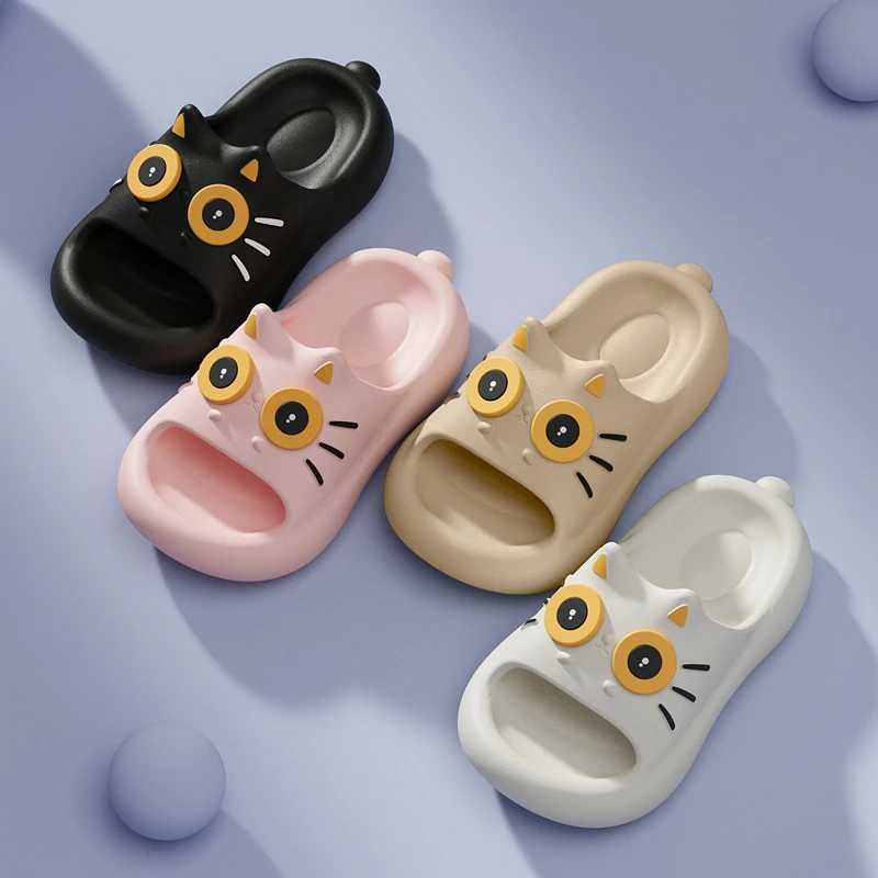 猫咪儿童拖鞋夏季男童女童宝宝室内防滑踩屎感洗澡小孩凉拖鞋浴室