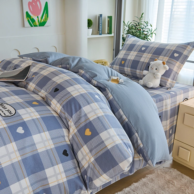 100%全棉学生三件套0.9米1.2米学生床单三件套六件套全套一站式