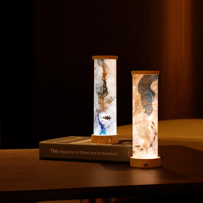 素觅国风创意小夜灯卧室客厅古风装饰实木摆件氛围小夜灯床头灯