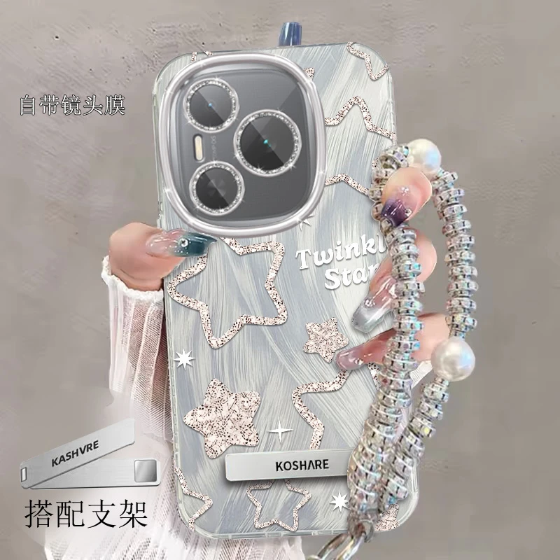 带镜头膜华为Honor荣耀Power手机壳星星DVD-AN00全包软壳羽纱新款