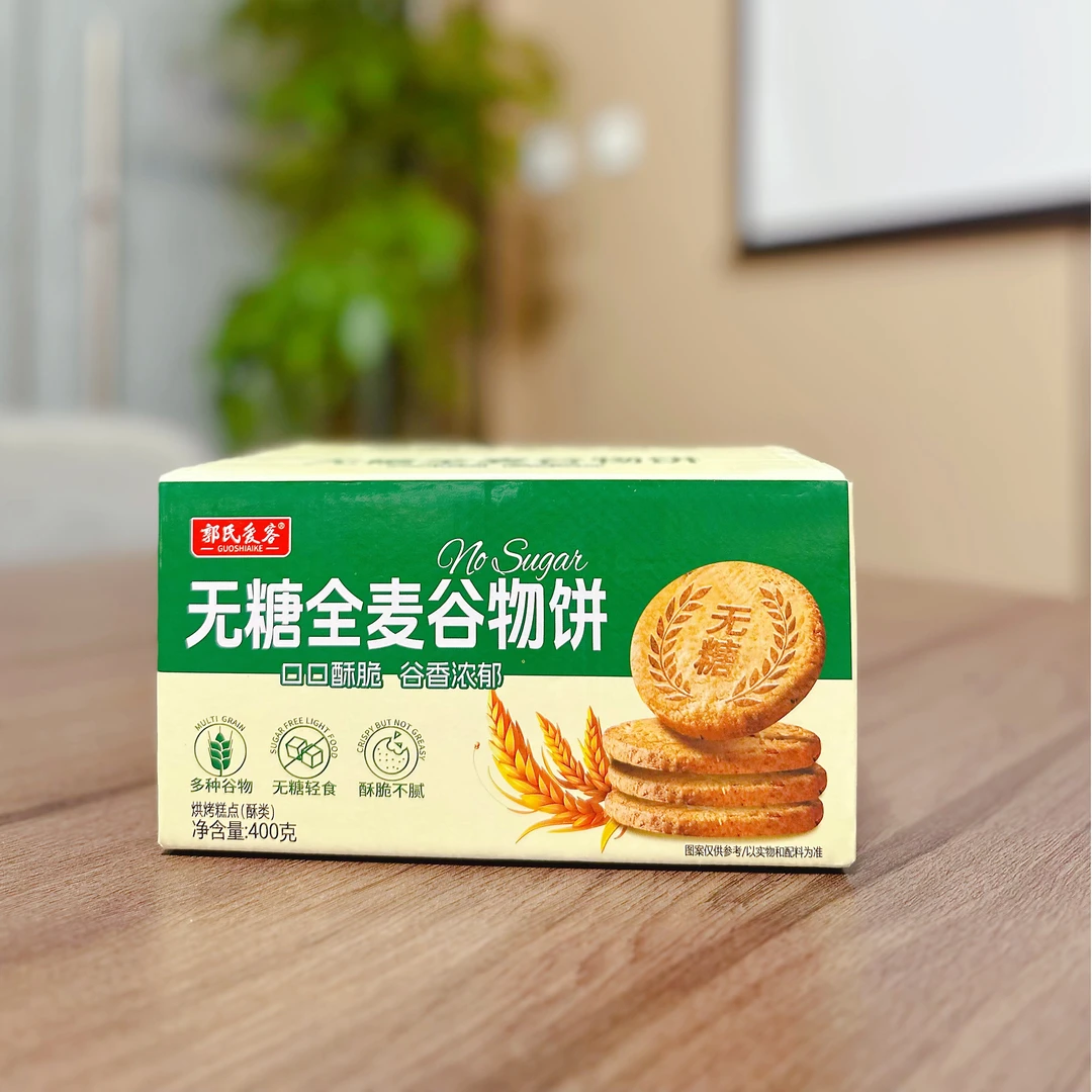 FL 凯凯方靑推荐 口口酥脆 谷香浓郁 无糖全麦谷物饼400克