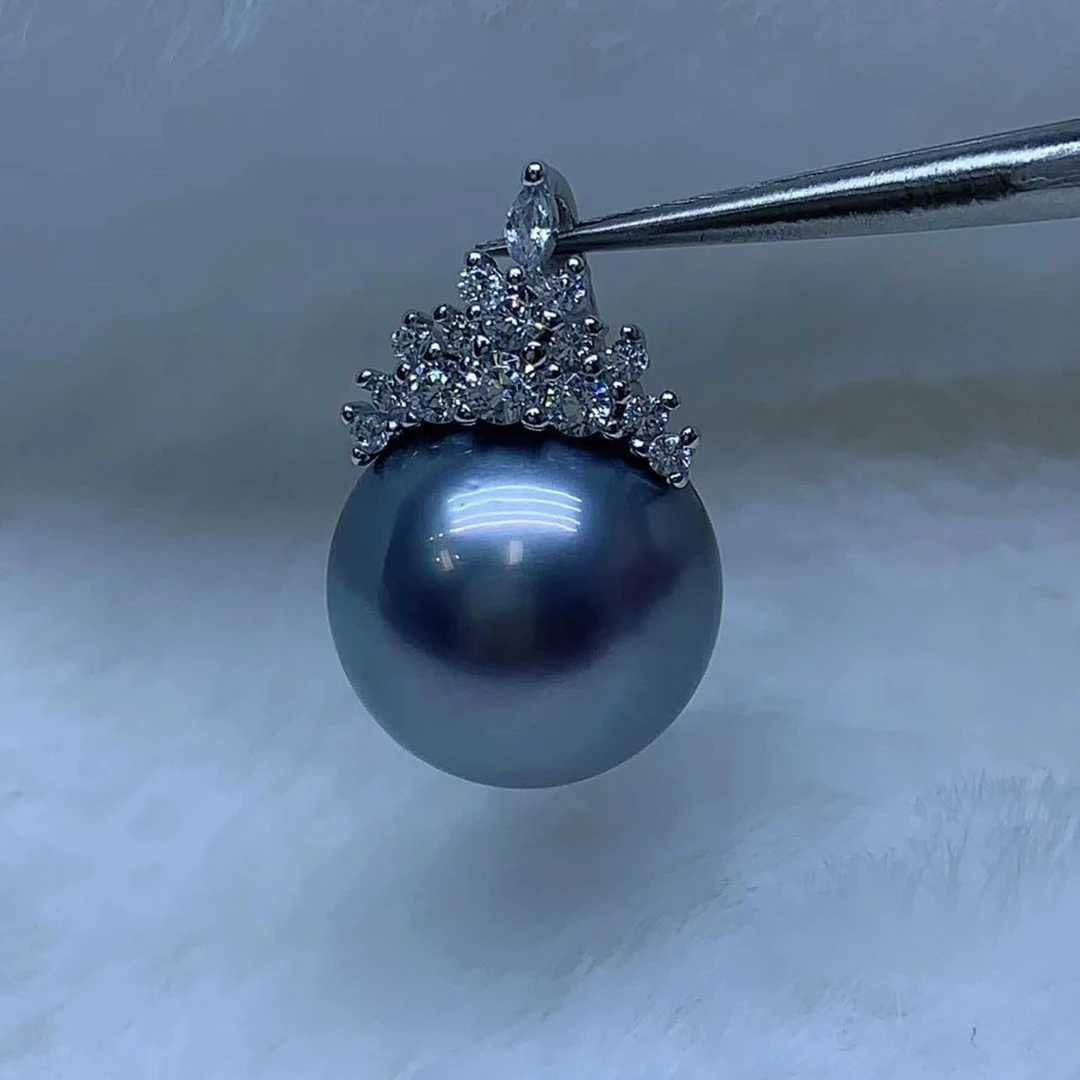 S925银海水大溪地珍珠吊坠12-13MM Y362