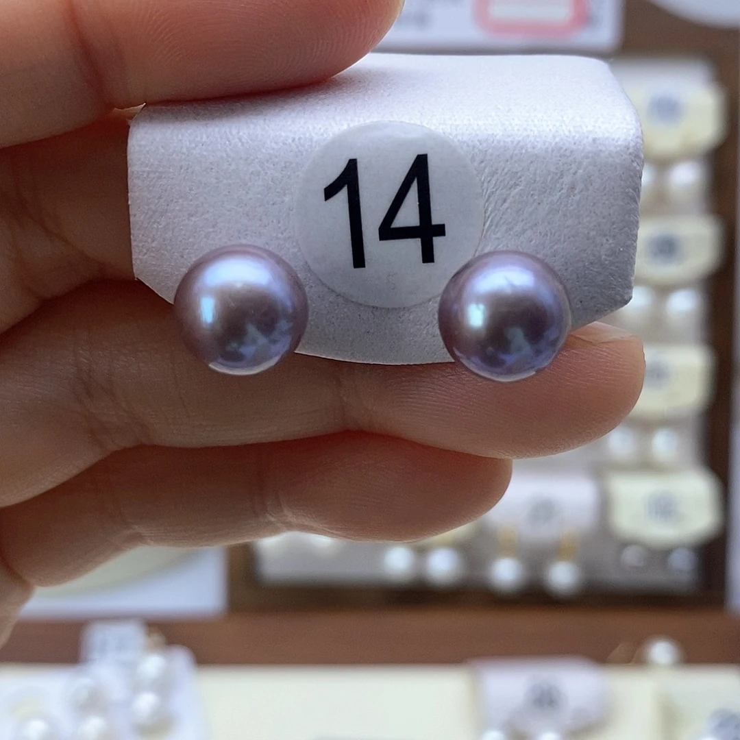 耳饰银S925镶嵌淡水珍珠