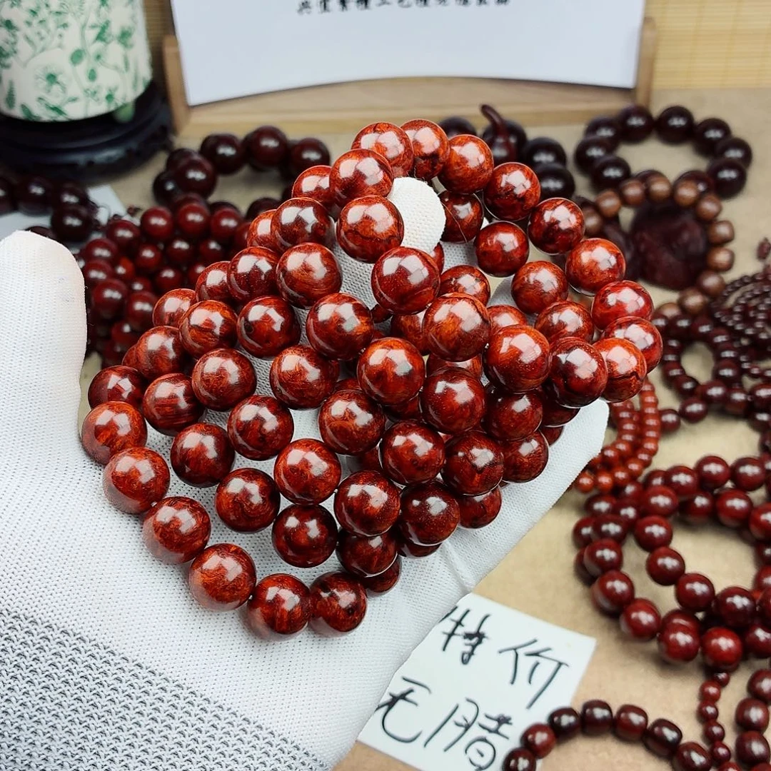 手串/手链檀香紫檀（小叶紫檀）15瘿子留疤蚂蚁腿金星无胶模