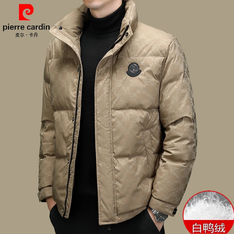 皮尔卡丹立领男士短款羽绒服2023冬季新款中青年上衣保暖潮流外套
