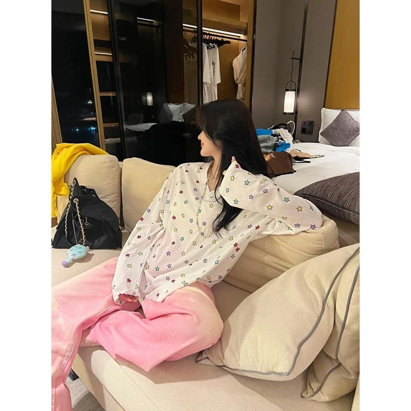 【荟荟啥都会】星星人/2025夏季新款爆款休闲印花雪花棉防晒长袖