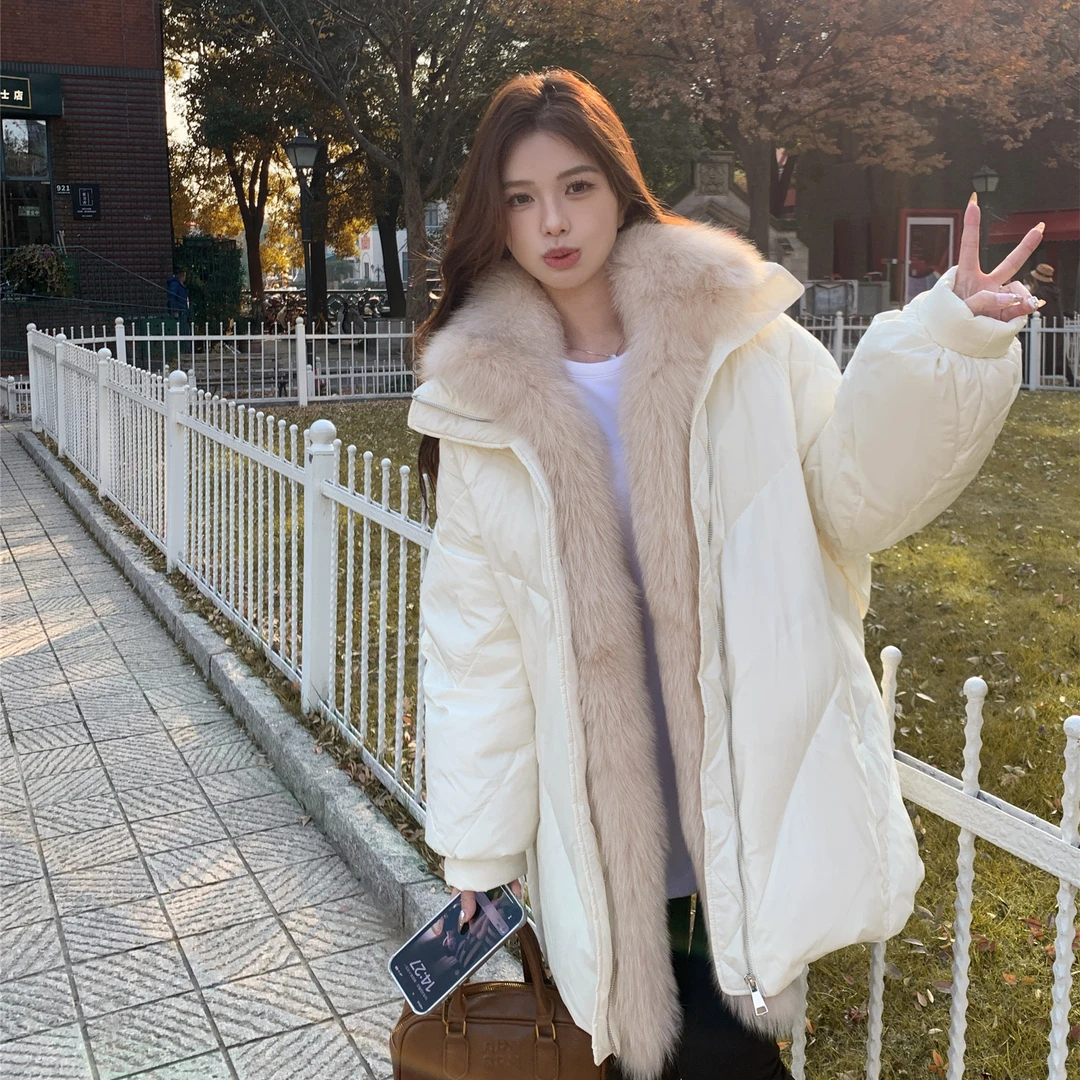 可脱卸狐狸毛大毛领鹅绒服浙宝B25223138P475K658