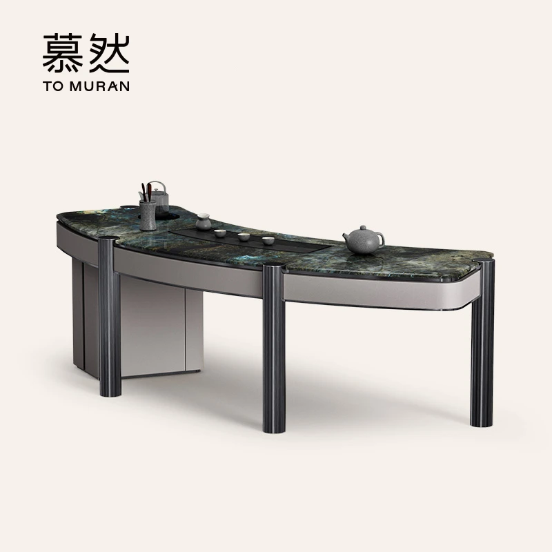 【H570】Muran现代功夫茶桌天然大理石茶室全屋配套别墅轻奢茶台