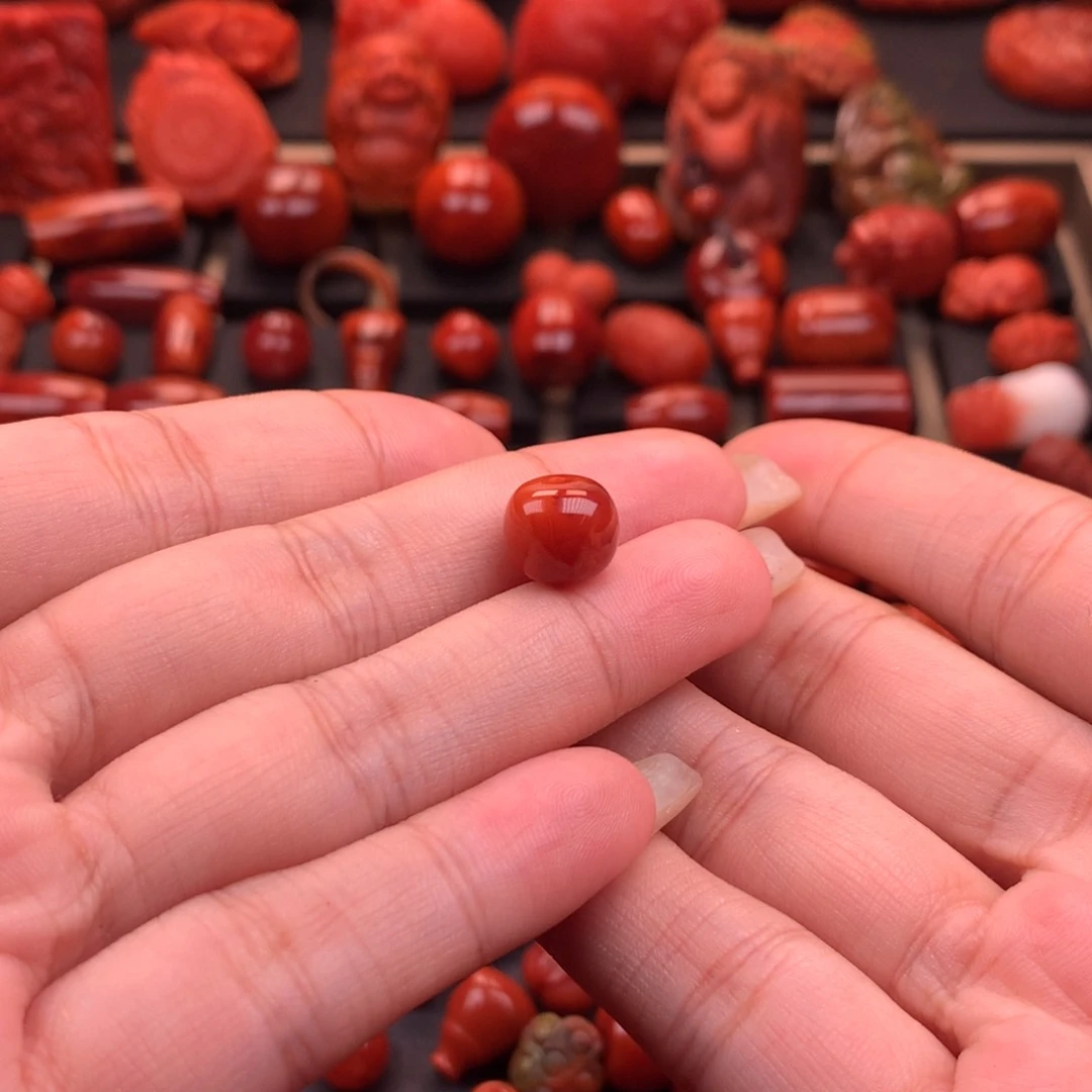 南红玛瑙南红川料原矿老型单珠10mm未镶嵌