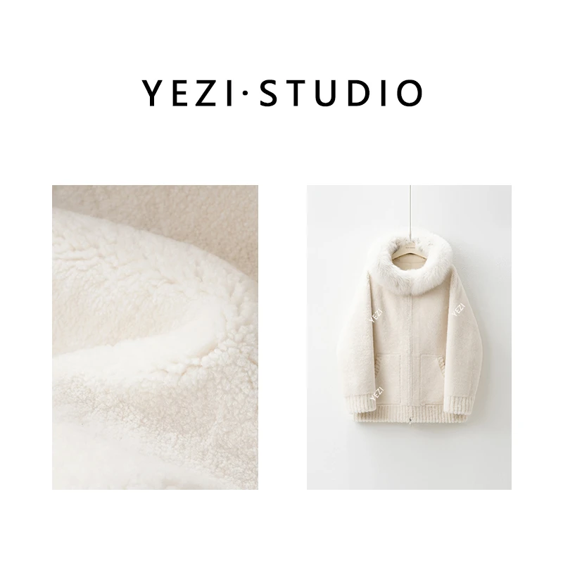 【雪绒绒】南非進口颗粒美利奴皮毛一体狐狸毛连帽皮草外套25430071