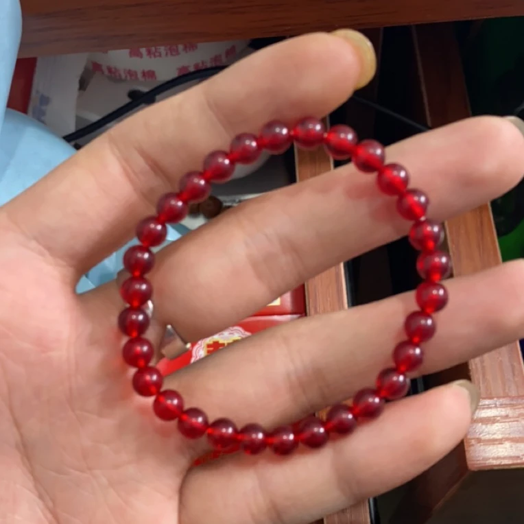 816  卡6红血手串