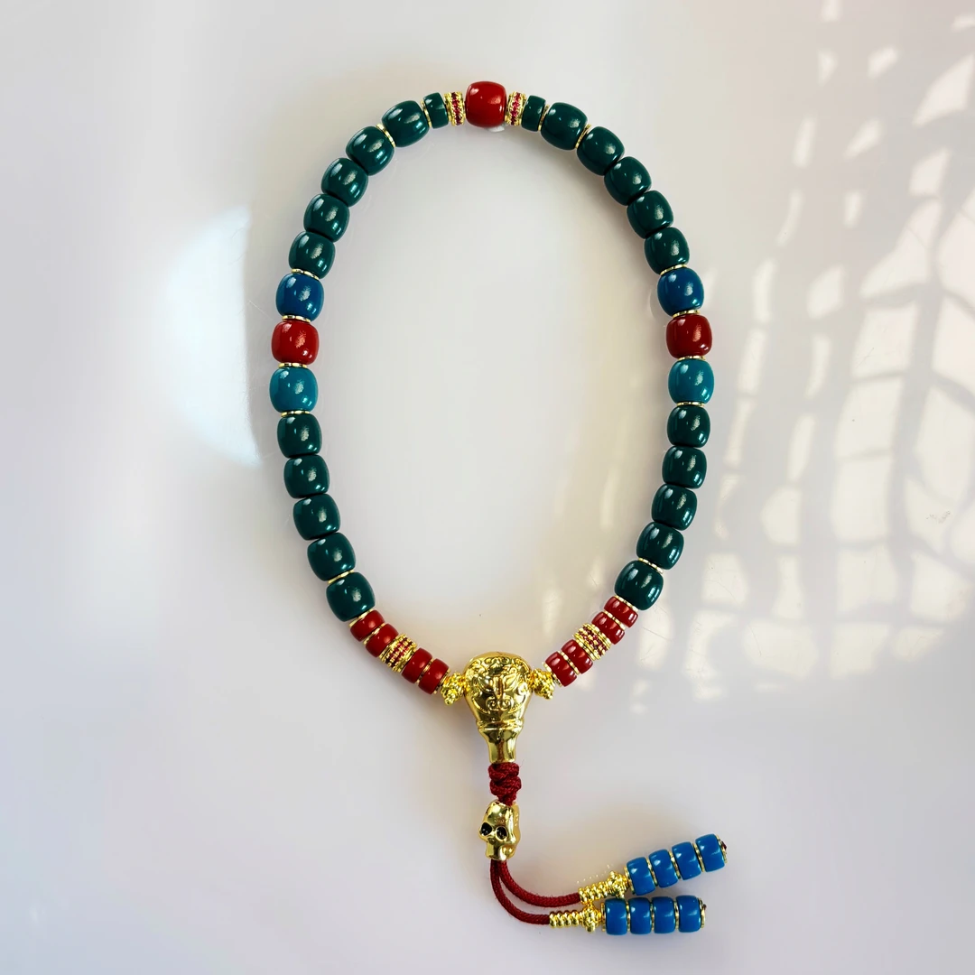 【王炸手持】高配8mm老油绿手持念珠，地狱色爆红彩虹串科技松平替