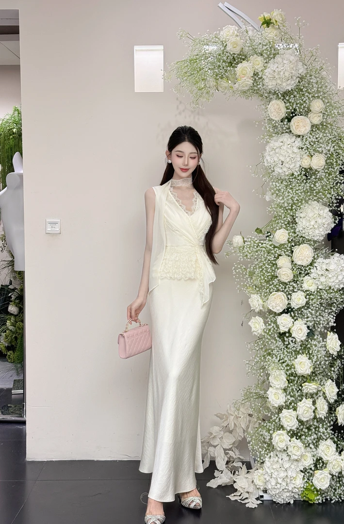 【素瓷】小雨 法式时尚套装显瘦女装修身芭比风度假风沙丘废土风