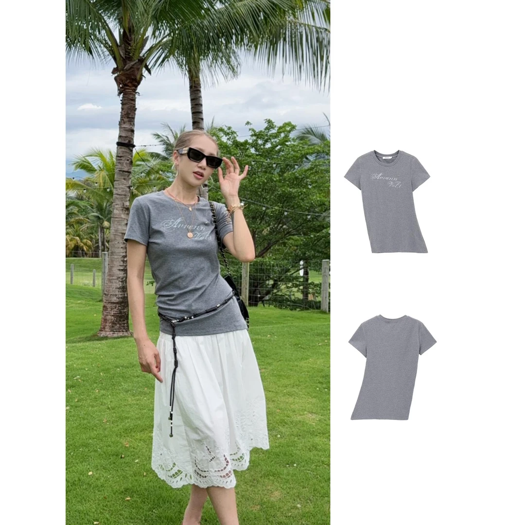 AVVENN2025夏不对称罗纹旋转T恤690dopdop买手店