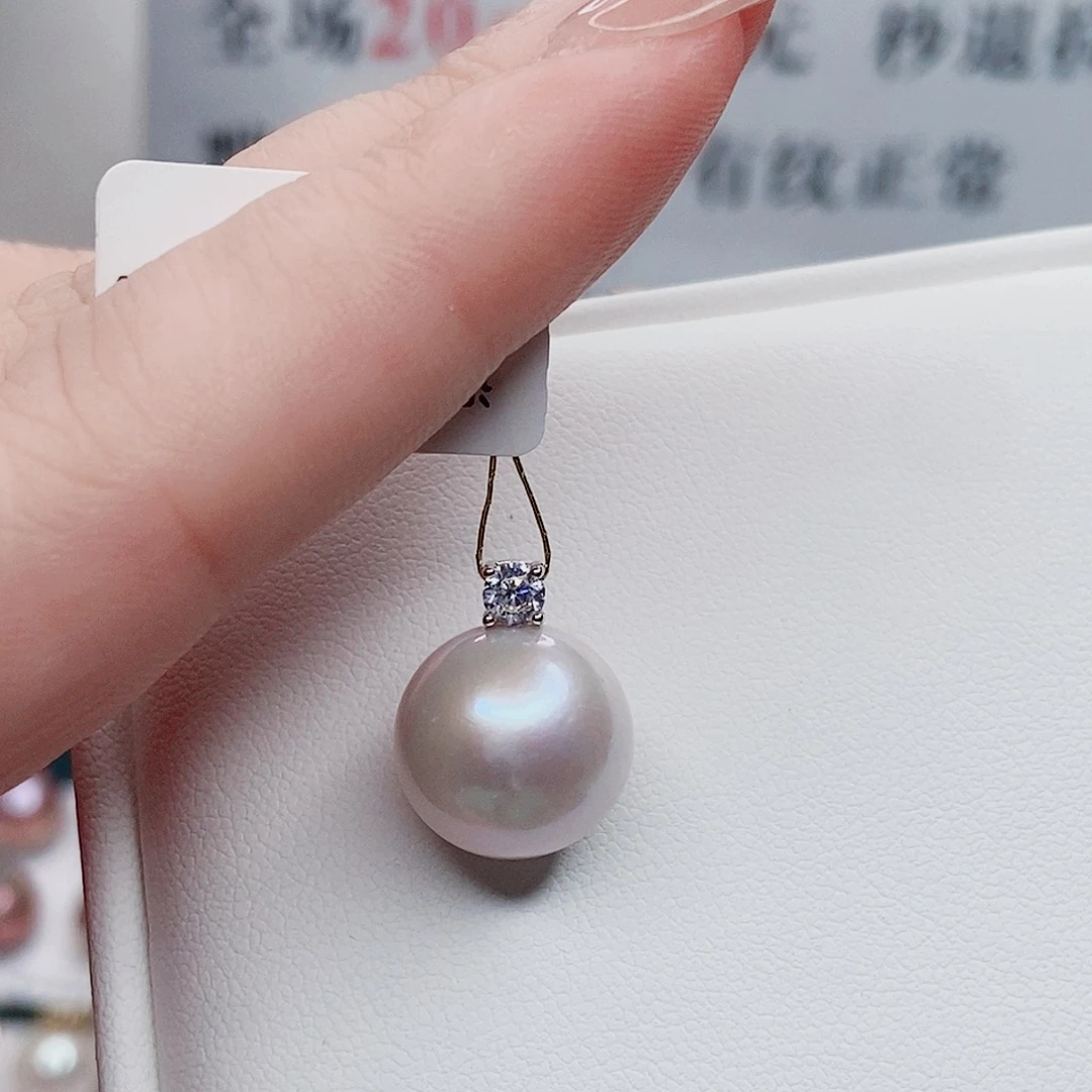 吊坠(不含链)银S925镶嵌淡水珍珠