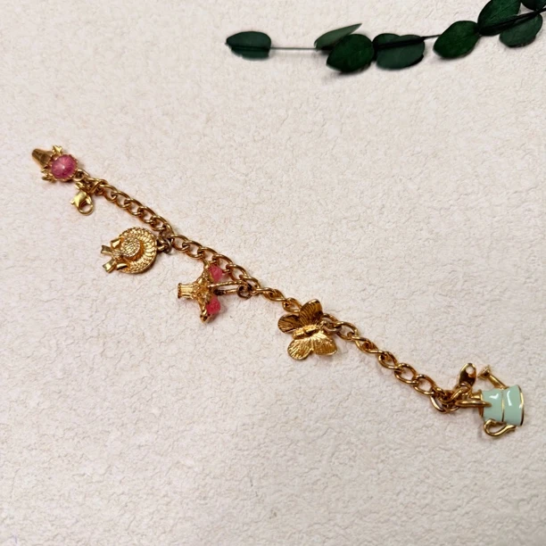 铜合金手链 【六六中古】孤品复古花园系列手链th5805手围17.5