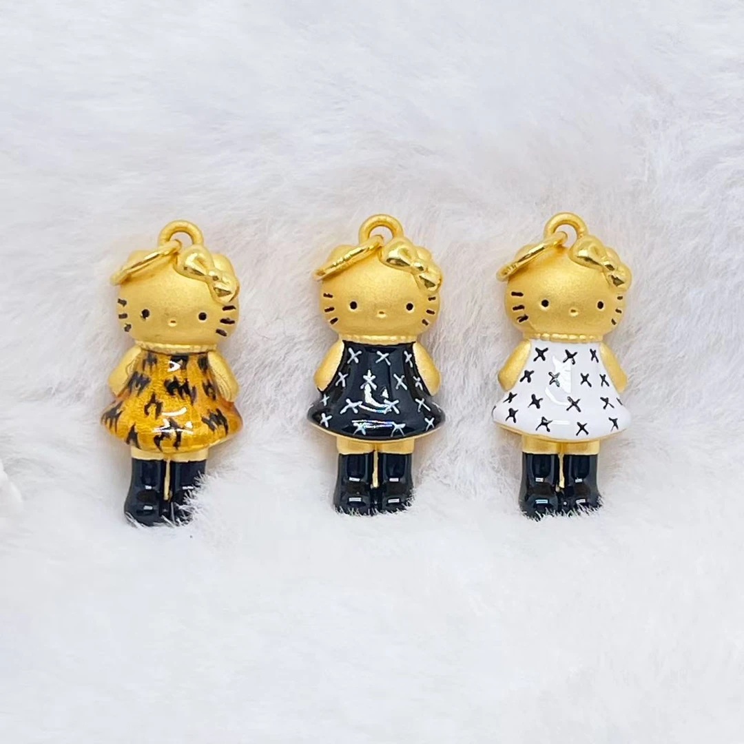 鑫晨珠宝 足金999 精品工艺吊坠 长腿KT吊坠