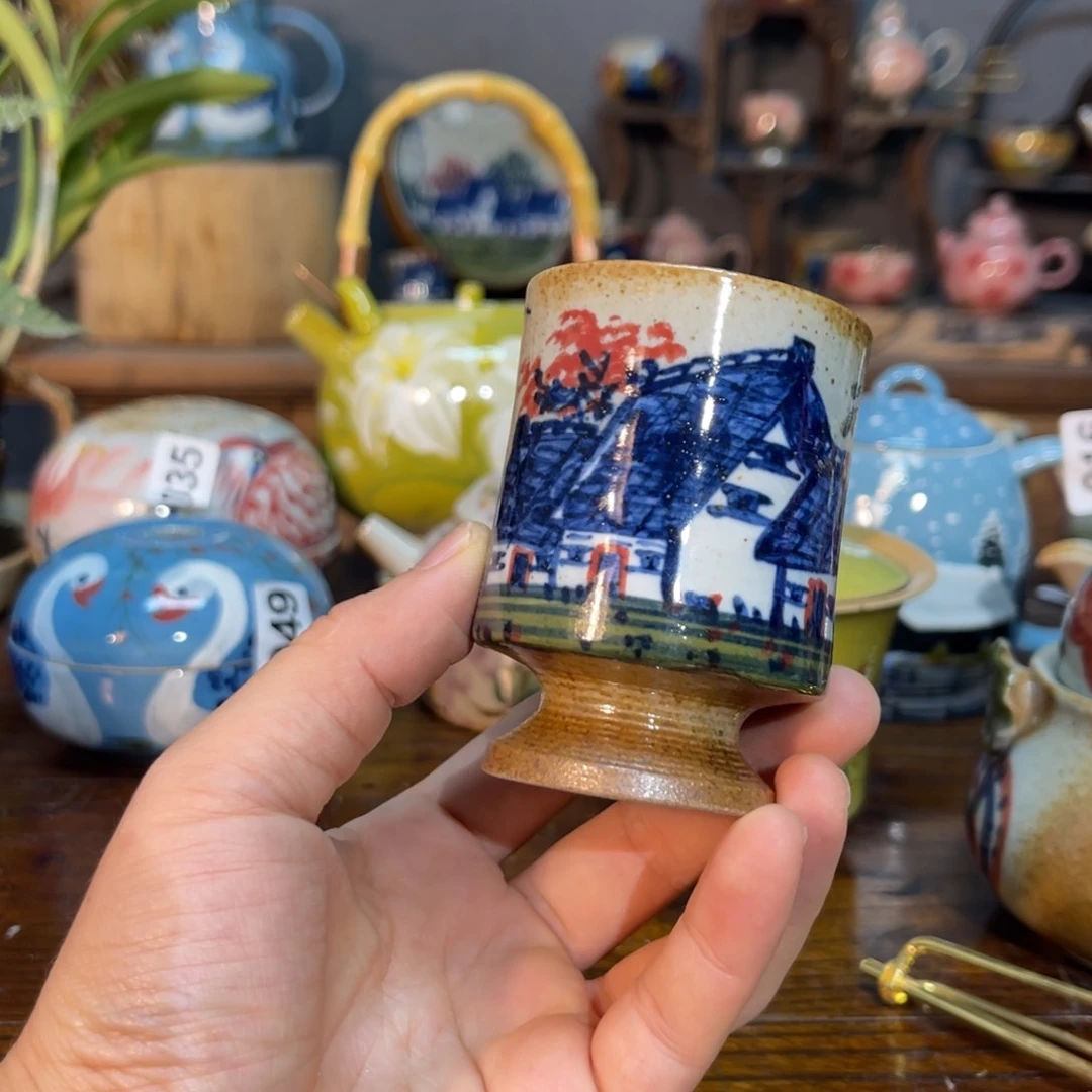 壶素浅陶瓷手工手绘