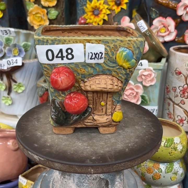 紫砂花盆粗陶材质多肉花盆