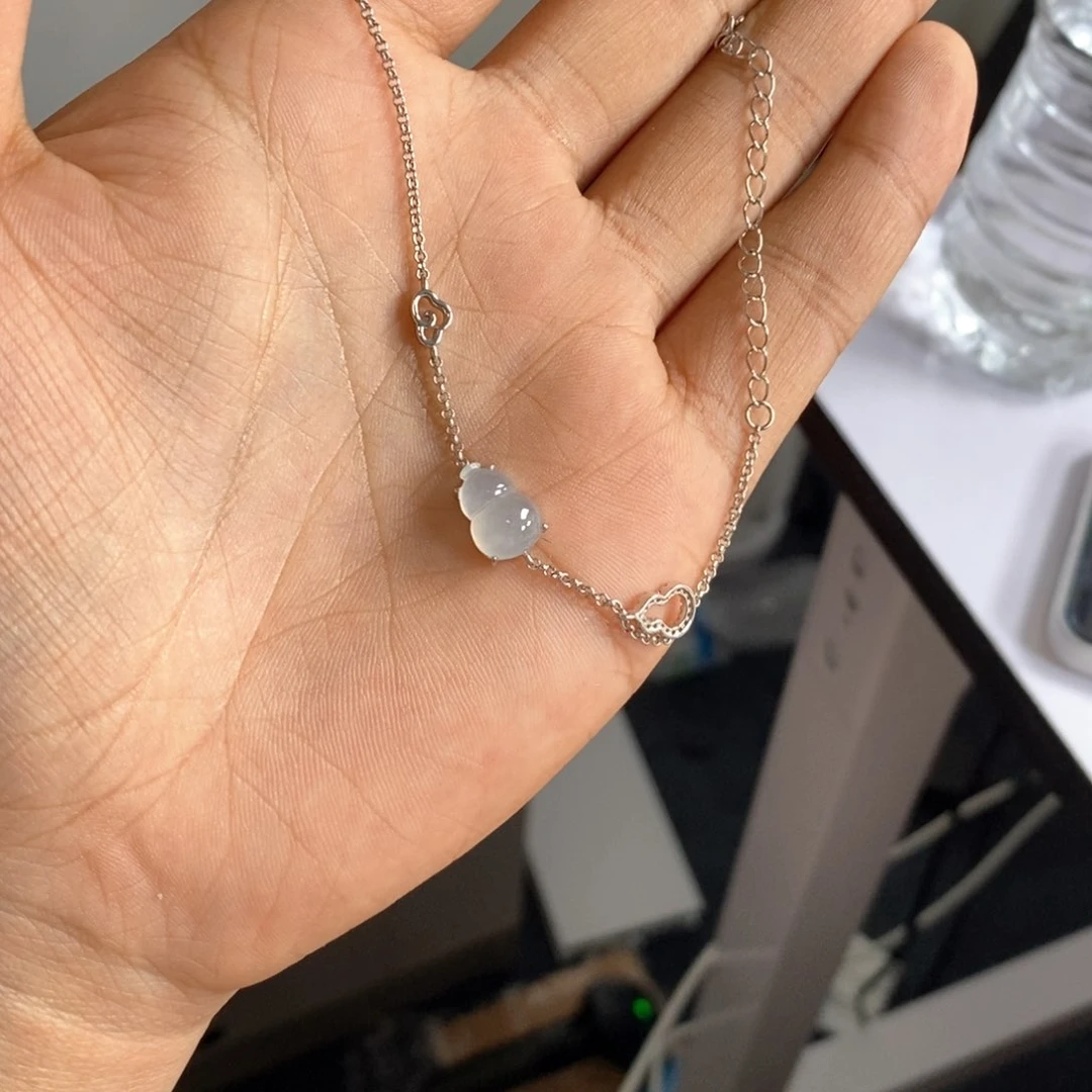 颈饰银S925镶嵌翡翠