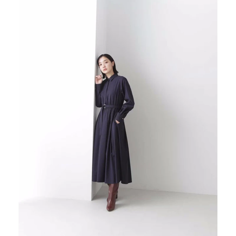 【强哥外贸】日系品牌 春季新款 N 气质长款腰带收腰日常通勤连衣裙
