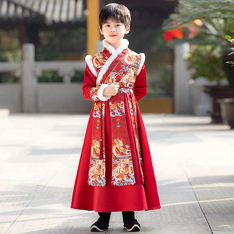 2026新款儿童男童汉服拜年服小少爷蛇年1215女女童中大童15汉服
