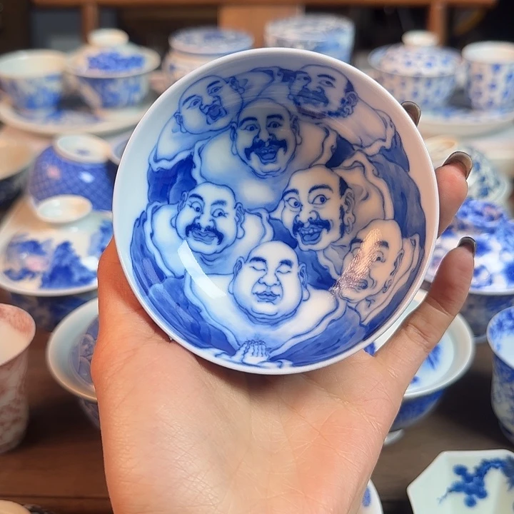 名窑口 非遗画师罗汉普洱杯放漏