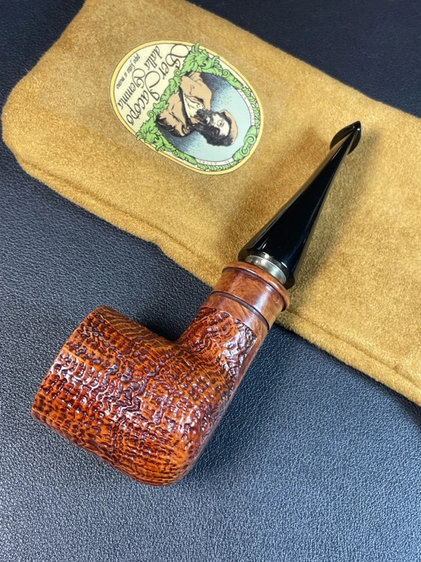 意大利雅克博撞球银圈石楠木手工烟斗 内径20.8 斗深36 长130.8