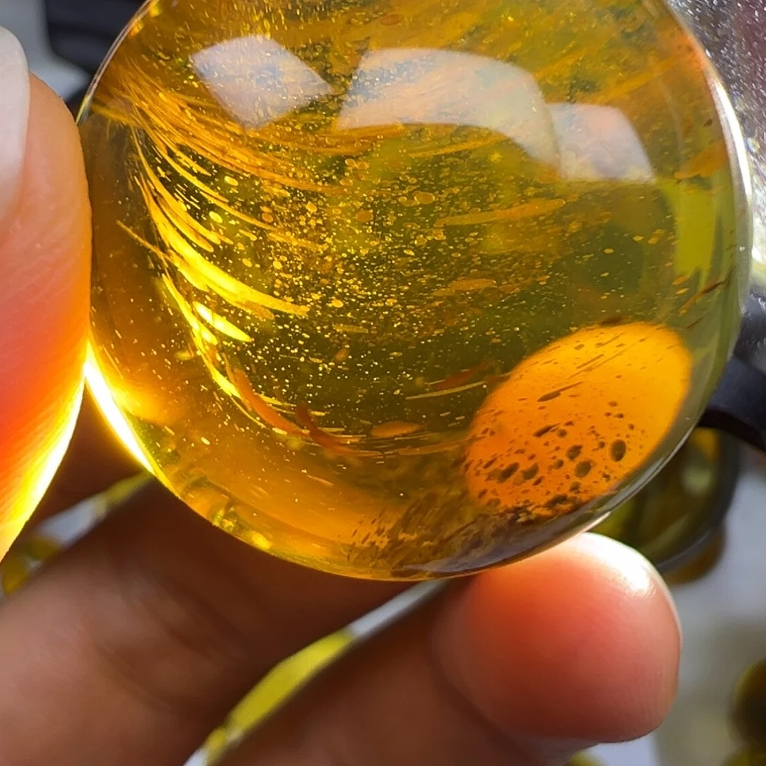 未镶嵌琥珀裸石琥珀雨花单珠