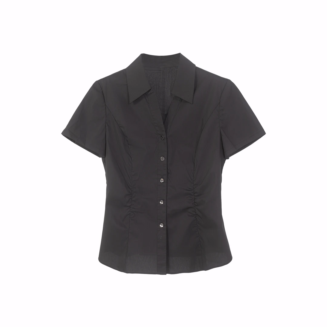 【籽言严选】夏季短袖显瘦收腰职业衬衫时尚衬衣CF1222362285