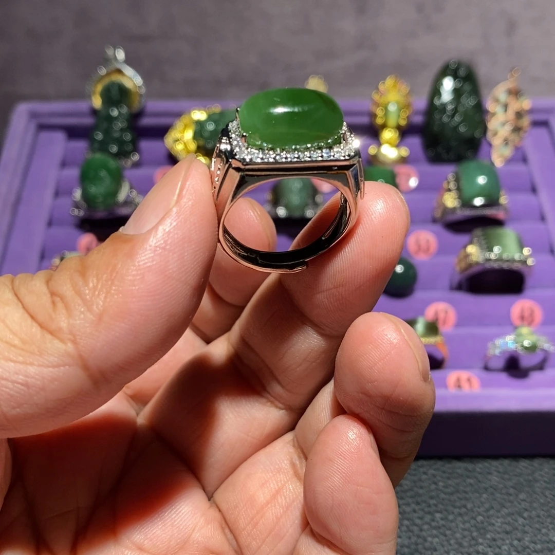 和田玉（碧玉）未镶嵌戒指