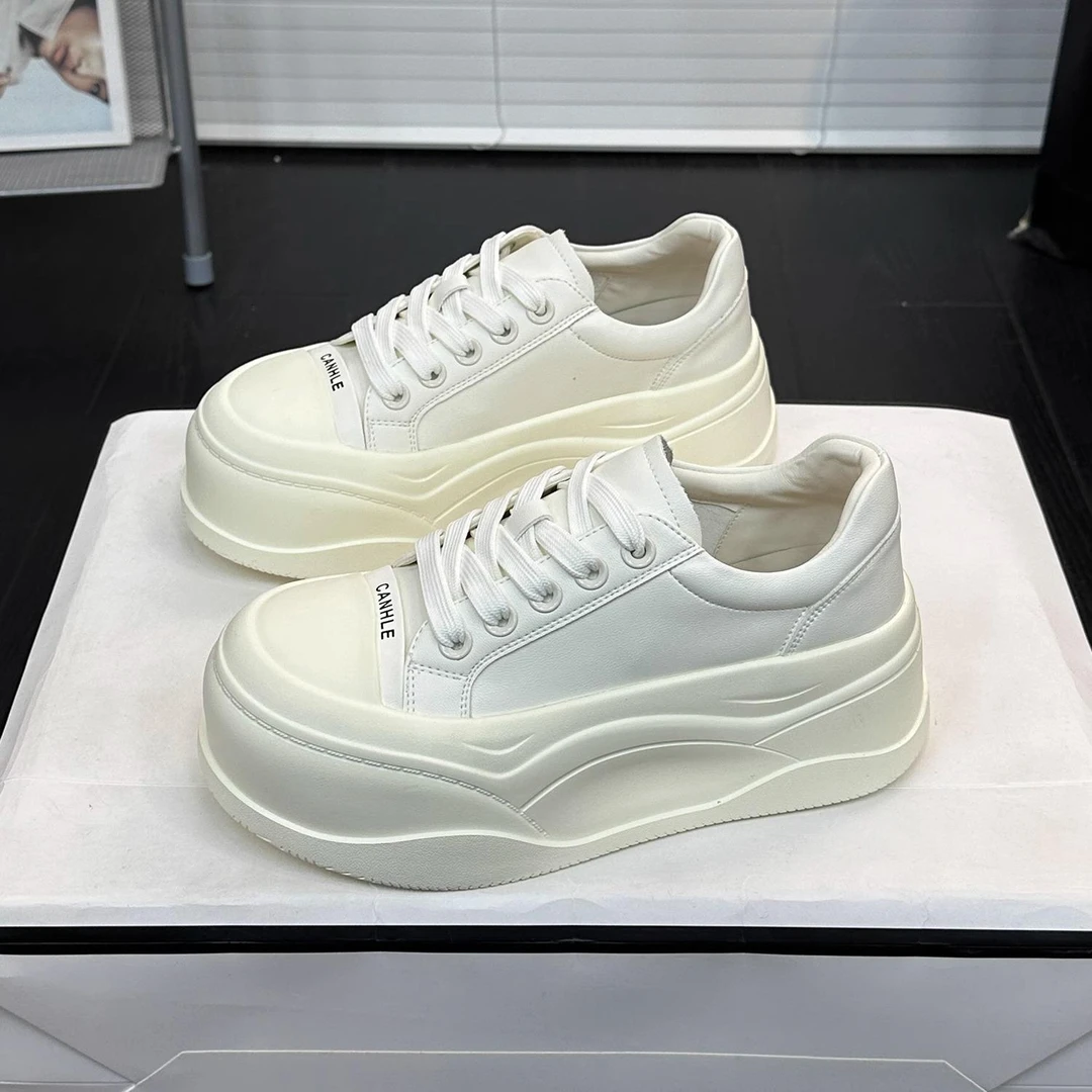 小白鞋子女2025春季新款爆款百搭34码厚软底增高运动休闲板鞋