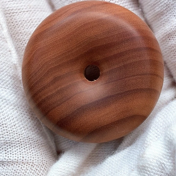 檀香木把件落***四平安扣6号料