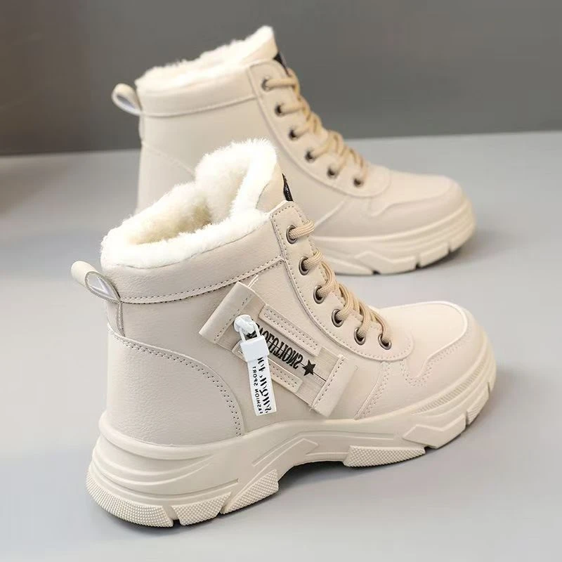 爆款雪地靴女2025新款冬季加绒加厚马丁靴防水防滑东北保暖大棉鞋
