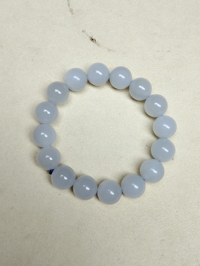 和田玉青海料冰底蓝卡12mm