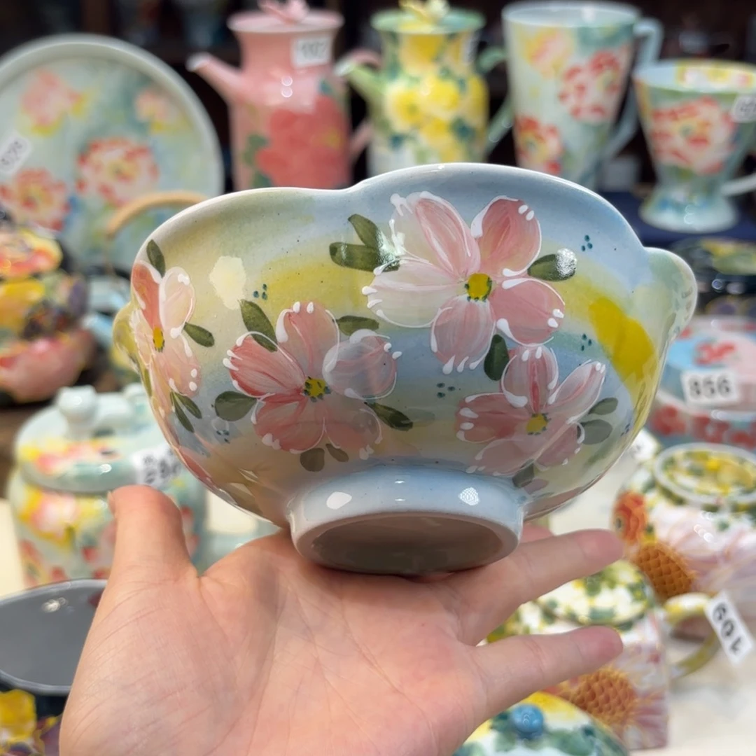 瓷片景德镇手绘高温釉下彩陶瓷茶具