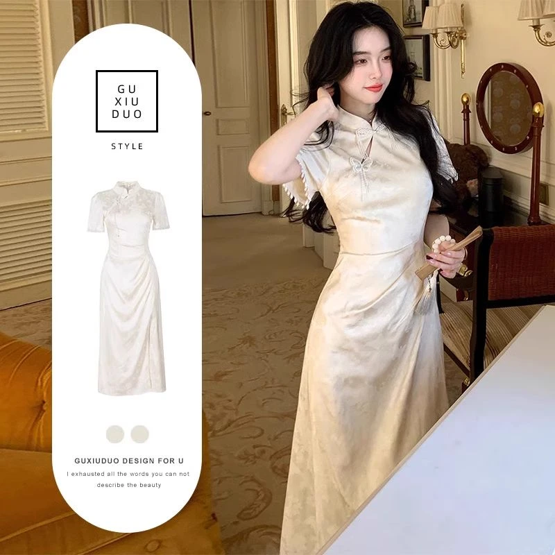 夏季女装2025年新款长裙国风少女新中式气质穿搭汉服旗袍连衣裙子