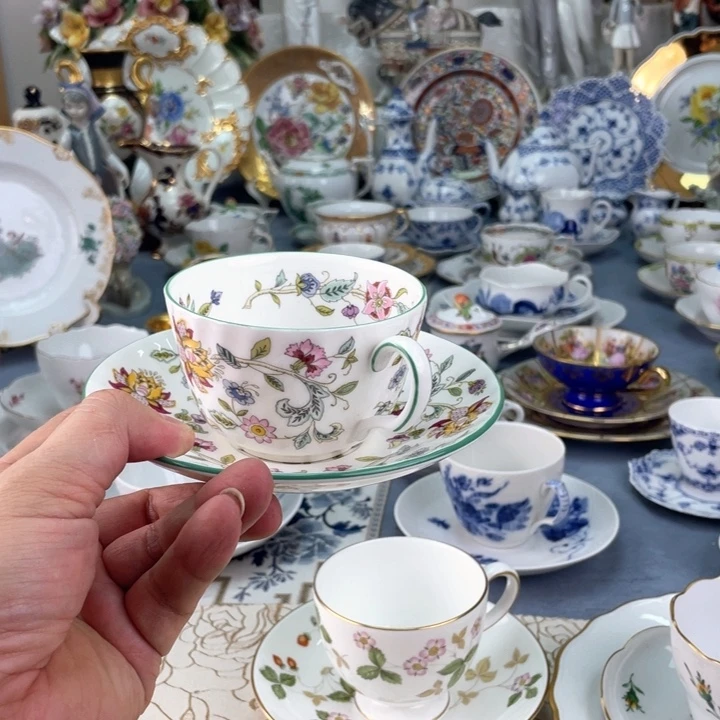 中古瓷器小房子盘子