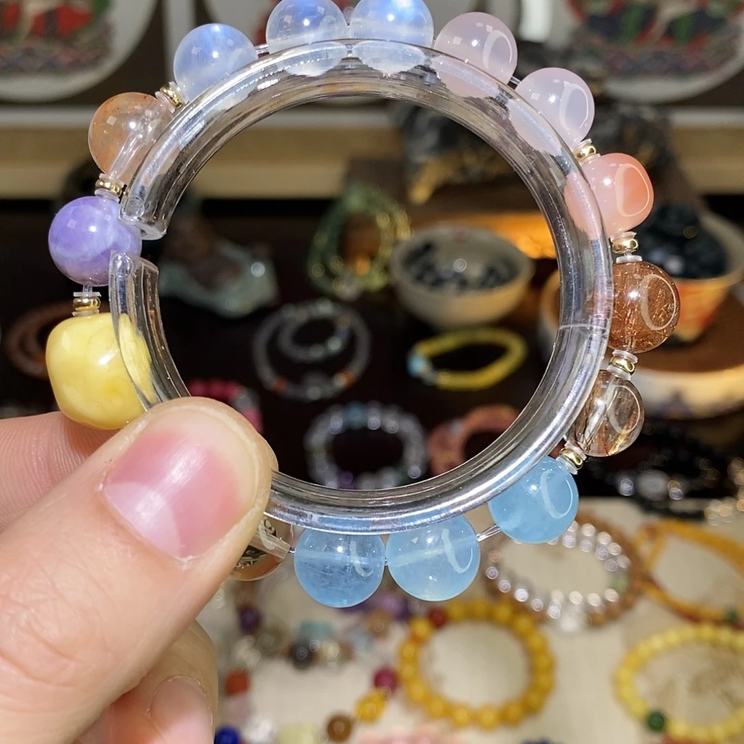 银S925镶嵌颈饰紫晶多宝手串