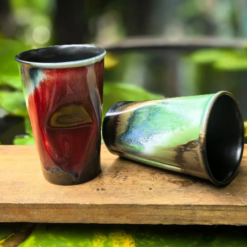 苏超联赛文创纪念品手捏陶瓷杯五彩印花可乐杯时尚咖啡杯