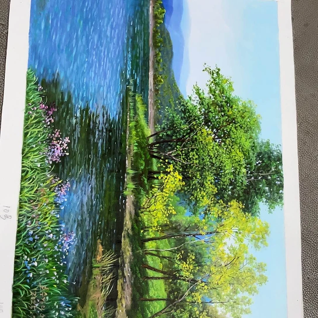 油画朝鲜艺术家不带框