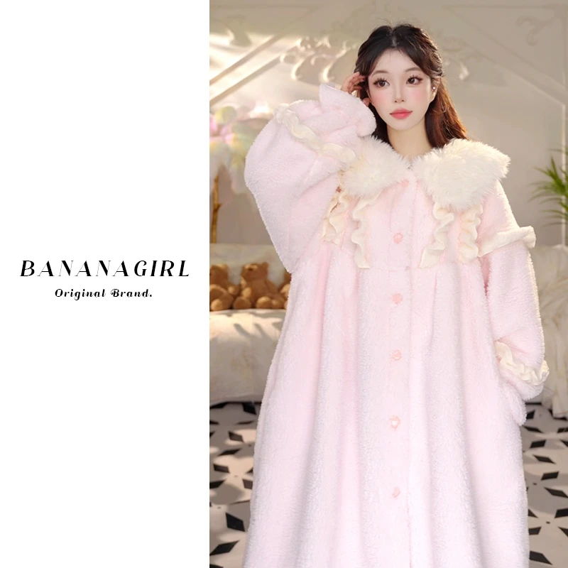 Bananagirl【桃里桃气】睡衣女秋冬睡袍循环蓄温速暖家居服可外穿
