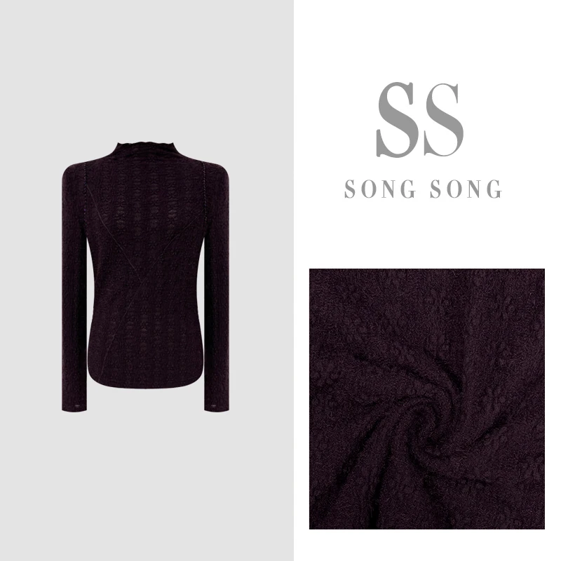 SONG-原创【烟紫星光】冬季加厚抓绒保暖串珠设计高级感显瘦上衣