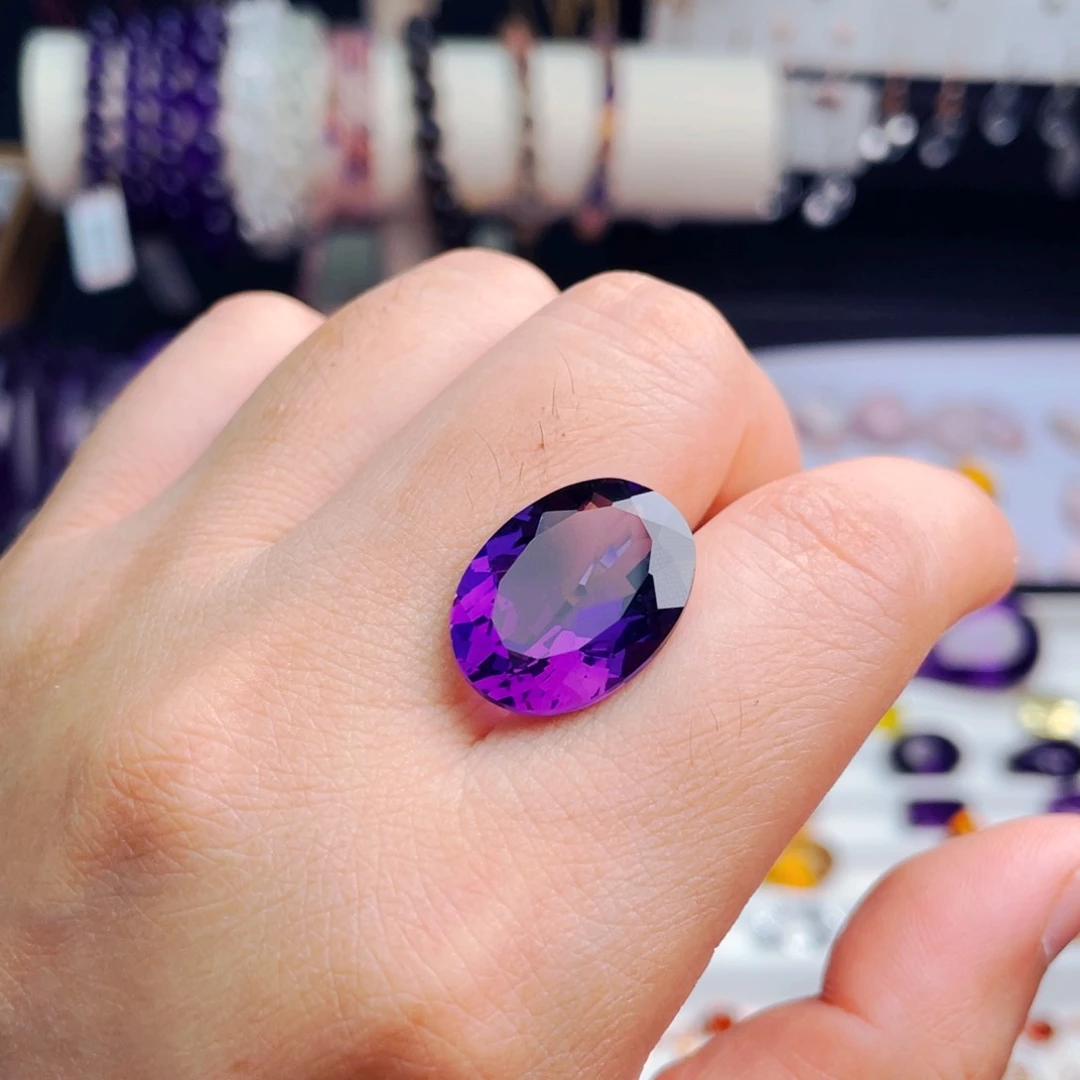 紫晶珠宝半成品未镶嵌天然保真裸石