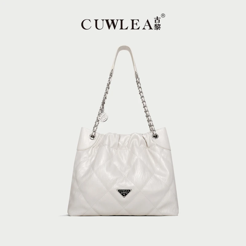 【CUWLEA/古黎】小香风新款女包绣线菱格百搭斜挎包GL-9206