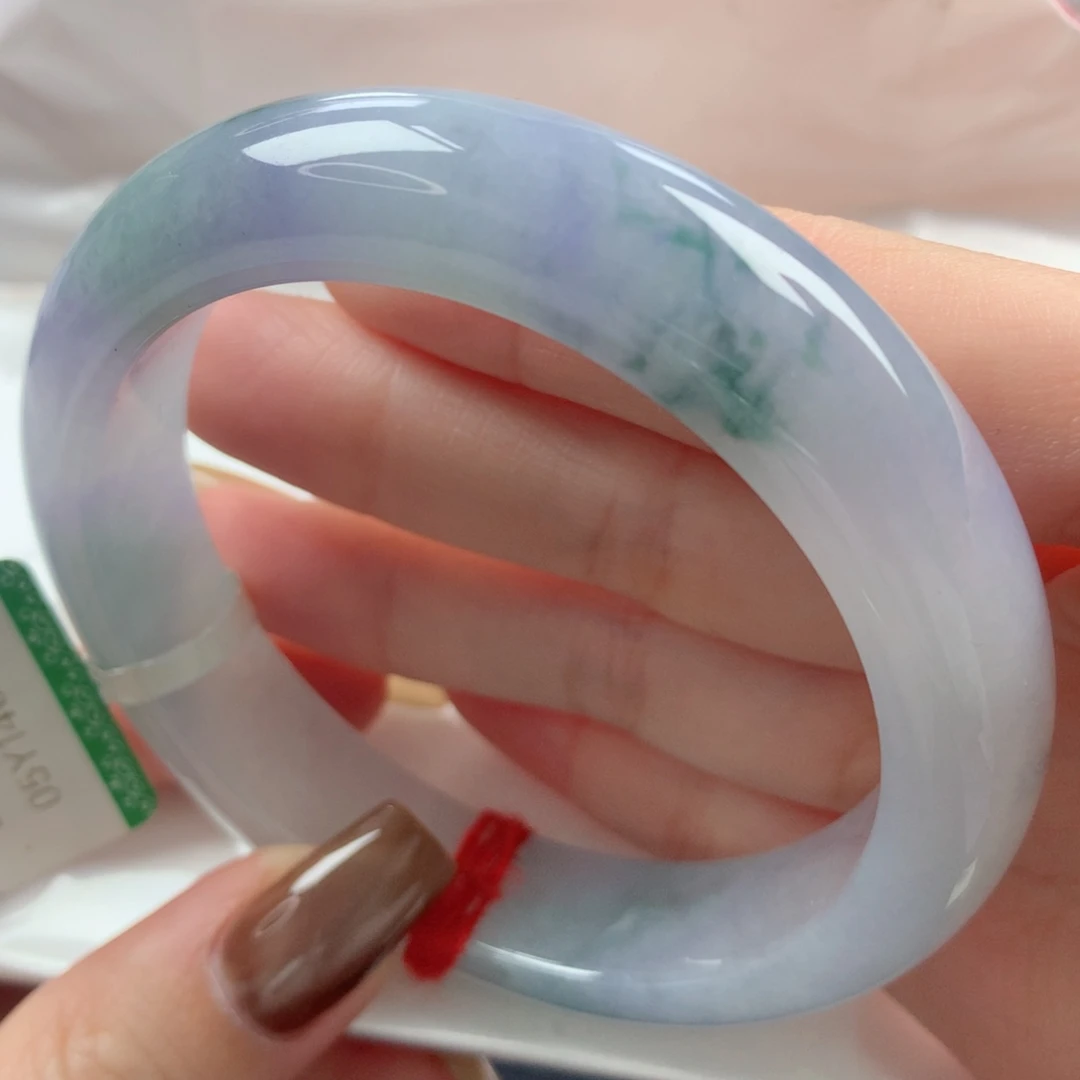 未镶嵌手镯翡翠冰胶润莫奈花园毕业款正圈56