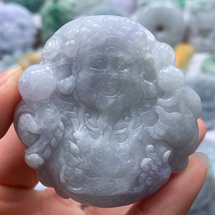 翡翠未镶嵌颈饰立体财神爷福利有棉感福利卡厚11.8