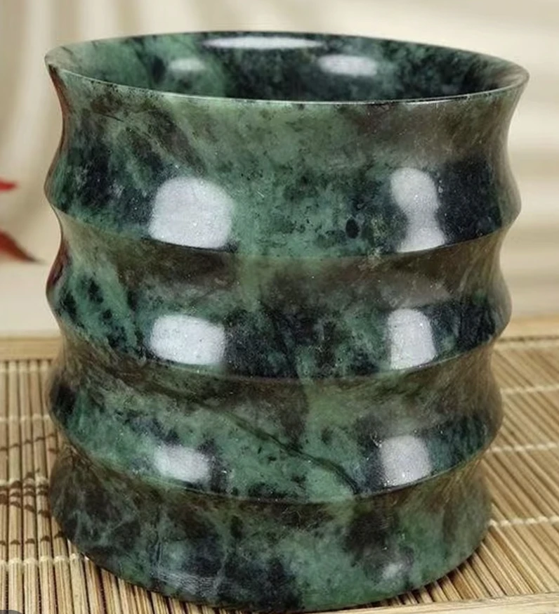 [竹节杯]西藏墨脱纯天然藏玉酒杯 精美茶杯